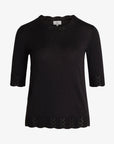 LOUISANN KURZARM PULLOVER MIT POINTELLE