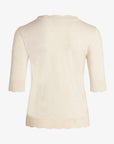 LOUISANN SHORT SLEEVE PULLOVER WITH POINTELLE - StrickenNoa Noa