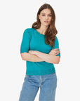 LOUISANN SHORT SLEEVE PULLOVER WITH POINTELLE - StrickenNoa Noa