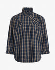 ORGANIC BLUE CHECK BLOUSE - BlusenNoa Noa