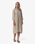 SHIMMER COTTON STRIPE DRESS