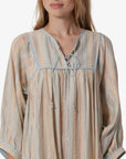 SHIMMER COTTON STRIPE DRESS