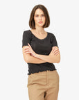 MINDYNN ORGANIC POINTELLE T-SHIRT