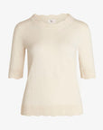 LOUISANN SHORT SLEEVE PULLOVER WITH POINTELLE