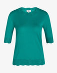 LOUISANN SHORT SLEEVE PULLOVER WITH POINTELLE
