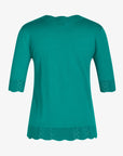 LOUISANN SHORT SLEEVE PULLOVER WITH POINTELLE