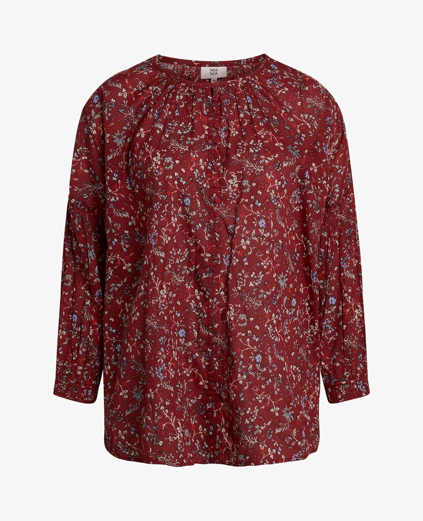 ANTIQUE BLOOM ORGANIC VOILE BLOUSE - BlusenNoa Noa