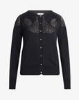 LOUISANN KNITTED POINTELLE CARDIGAN