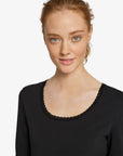 ORGANIC COTTON BLOUSE WITH LACE HEM